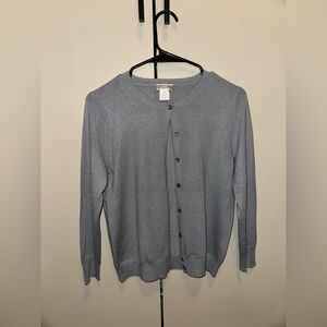 J Crew 100% Cashmere Gray Women's Cardigan Sweater Size Small